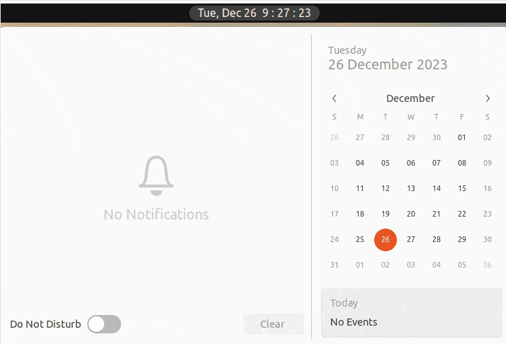 viewing modified gnome panel time format using date menu formatter extension on linux