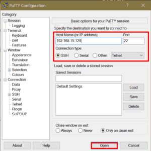 PuTTY Configuration