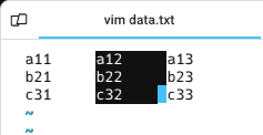 Section in visual block mode deleting specific column in Vim