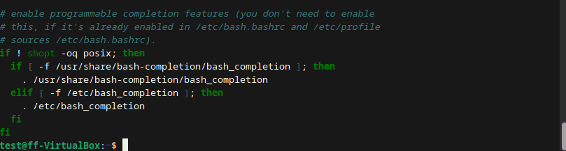Output of ~/.bashrc with syntax highlighting provided by pygmentize command.