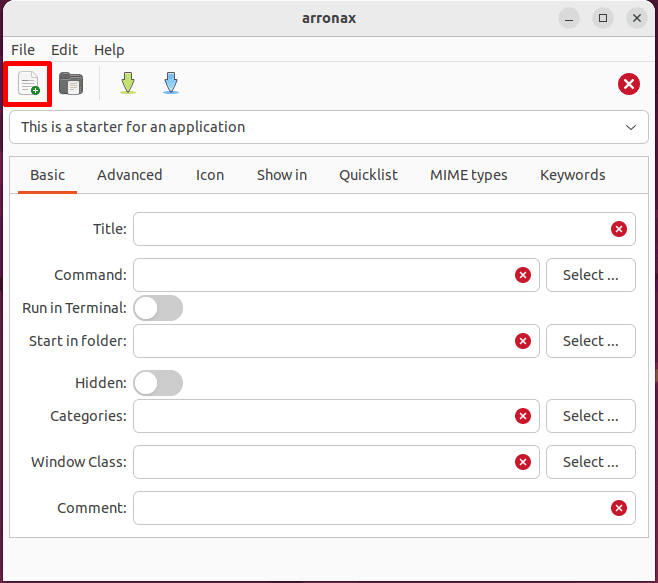 creating a new starter for an application