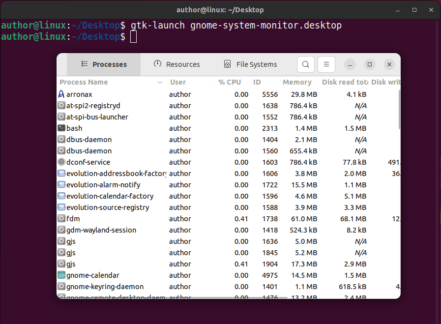 launching .desktop file with gtk-launch command
