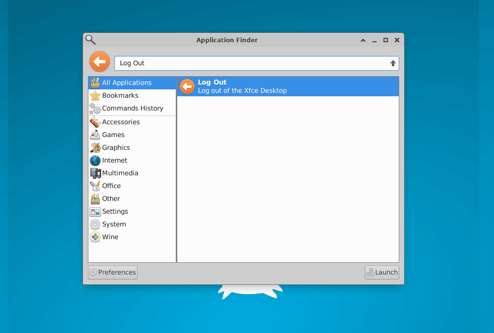 logging out of current screen in xfce