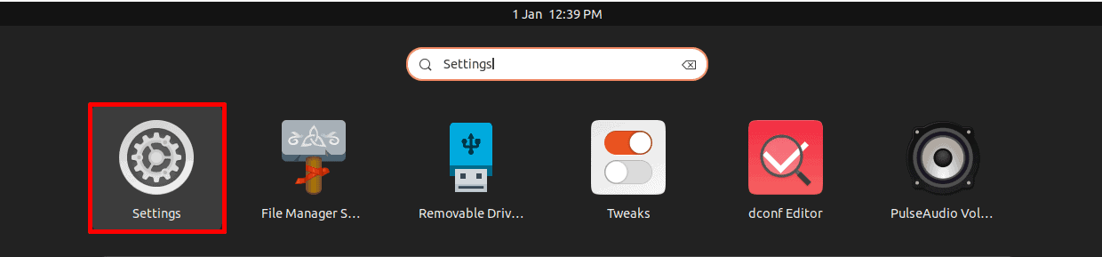 opening settings on linux