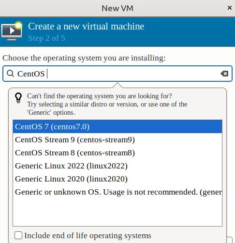Selecting Operating System