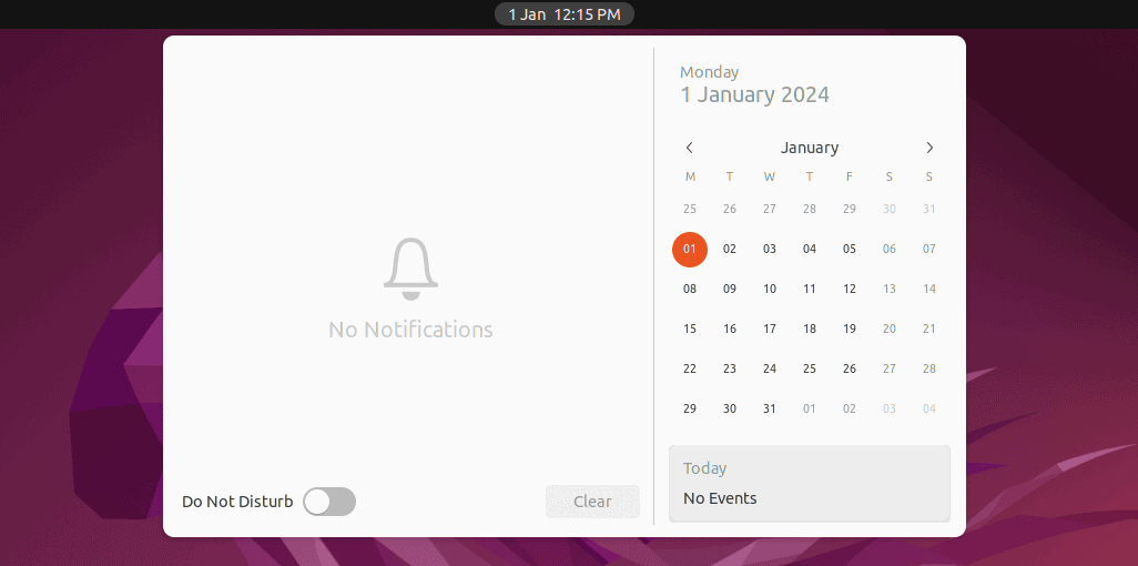 viewing monday as the first day in gnome calendar
