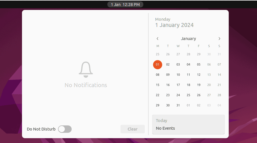 viewing changed week start day on linux