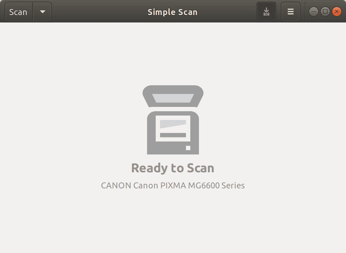 SimpleScan Ready for Scanning