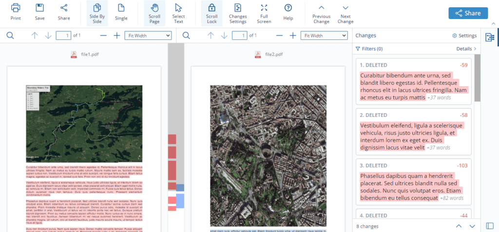 PDF comparison by Draftable.com