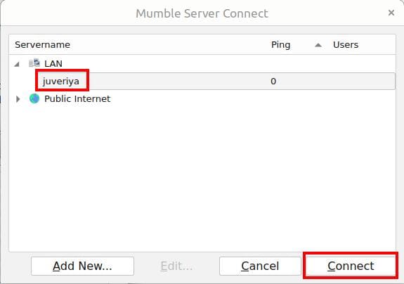 Connecting to Mumble Server