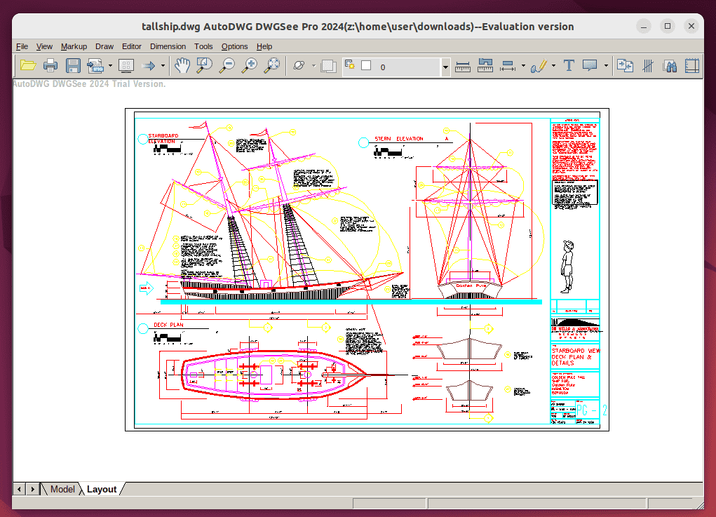 viewing .dwg file in dwgsee Linux tool