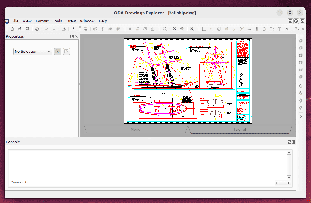 viewing .dwg file in oda drawing explorer in Ubuntu Linux