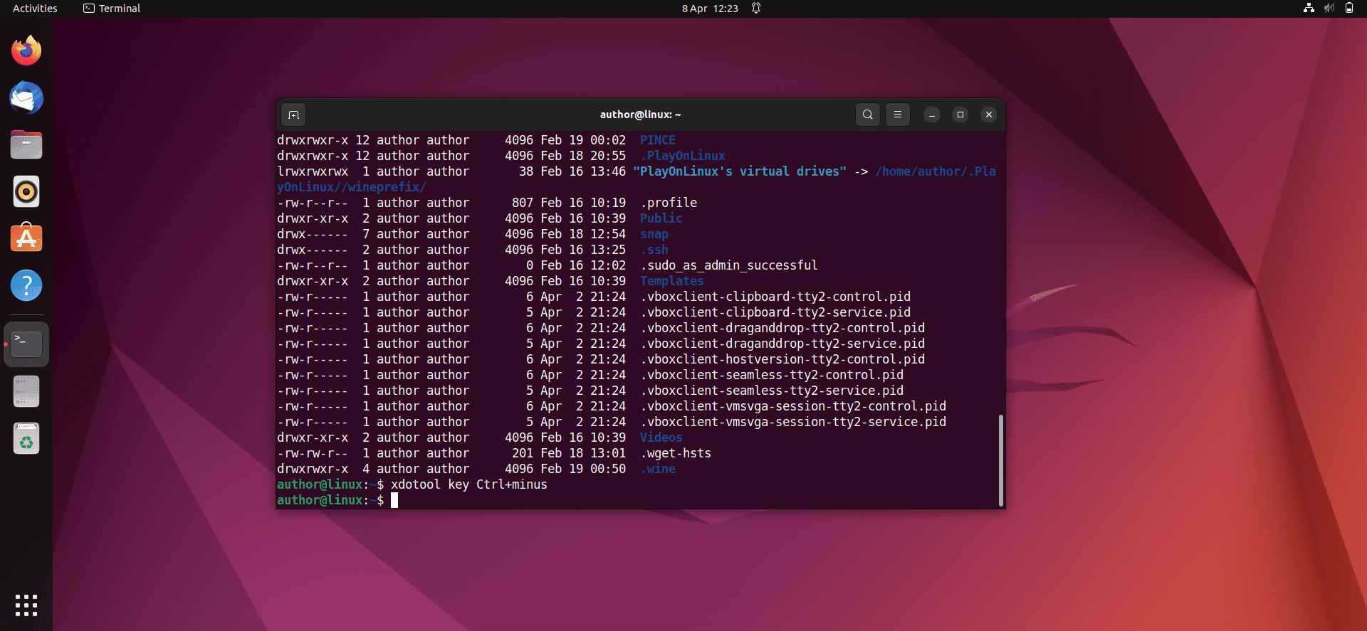 Zooming out Using xdotool in Linux Terminal