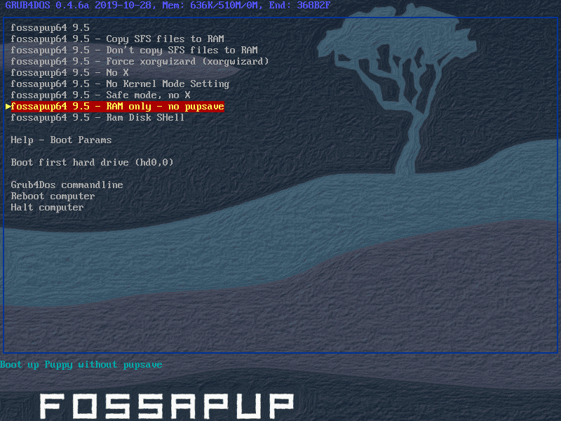 Puppy Linux booting options