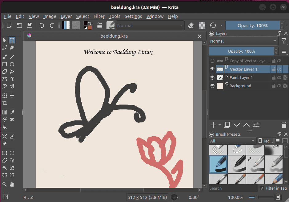 Krita main interface