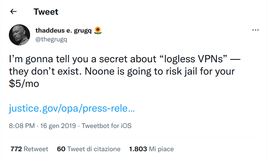 Secret about logless VPNs