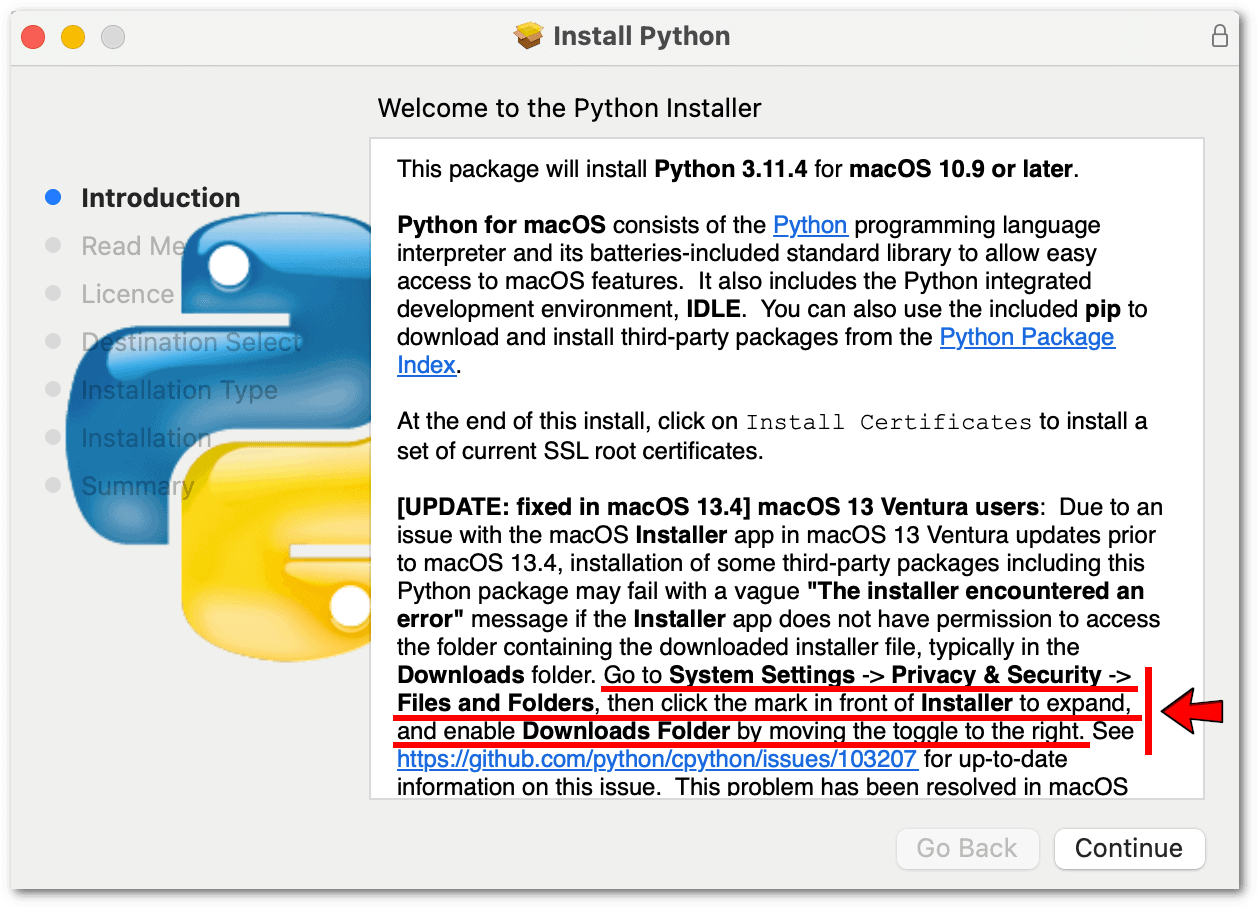 Python installation on macOS