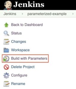 jenkins build with parameters