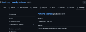 New repository secret