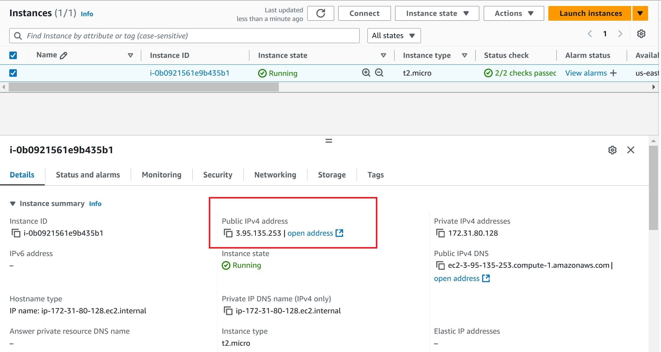 EC2 instance public IP