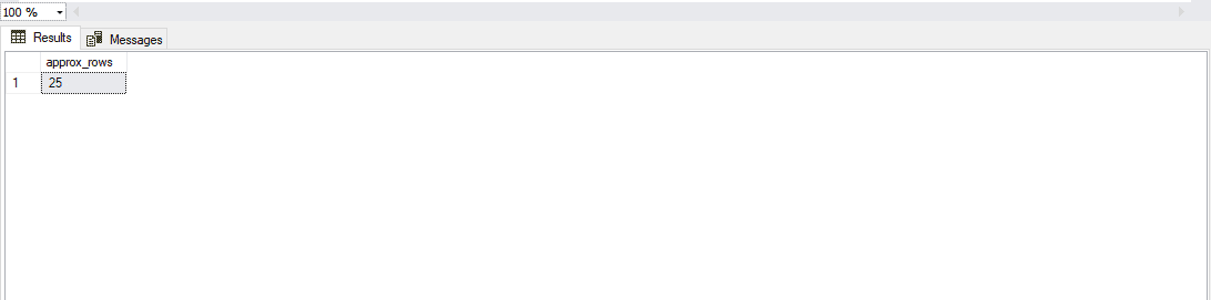 Dynamic management views output for Student table